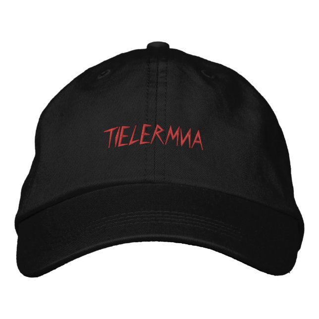 TIELERMUA Iconic: Red Scar Embroidered Baseball Hat (Front)