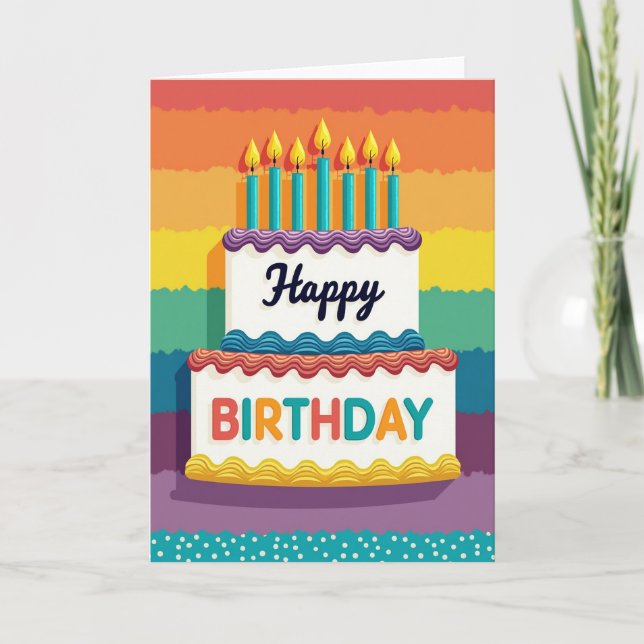 Tiered Cake Birthday Card (Front)