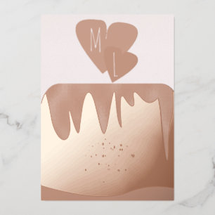 Tiered Cake Bridal Shower Pressed Foil Invitation