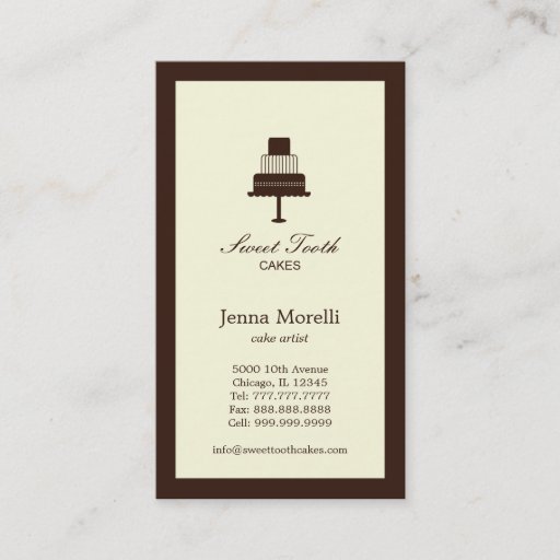 Customizable Tiered Cake Business Card