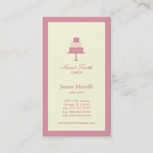 Tiered Cake Business Card - Pink