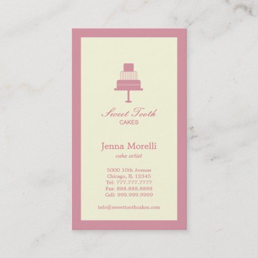 Customizable Tiered Cake Business Card - Pink