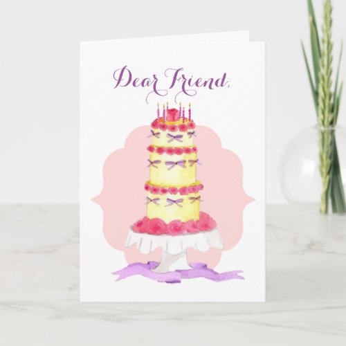 Tiered Cake Personalized Friendship Card