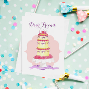 Tiered Cake Personalized Friendship Card
