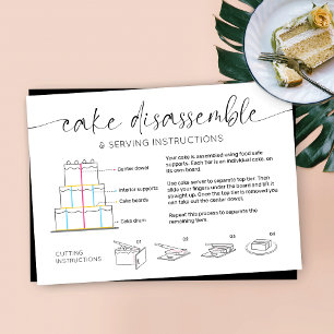 Tiered Cake Serving Guide Elegant Script Minimal Business Card
