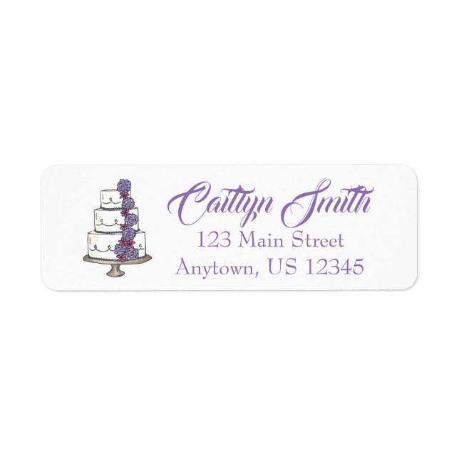 Tiered Cake Wedding Engagement Bridal Labels (Front)