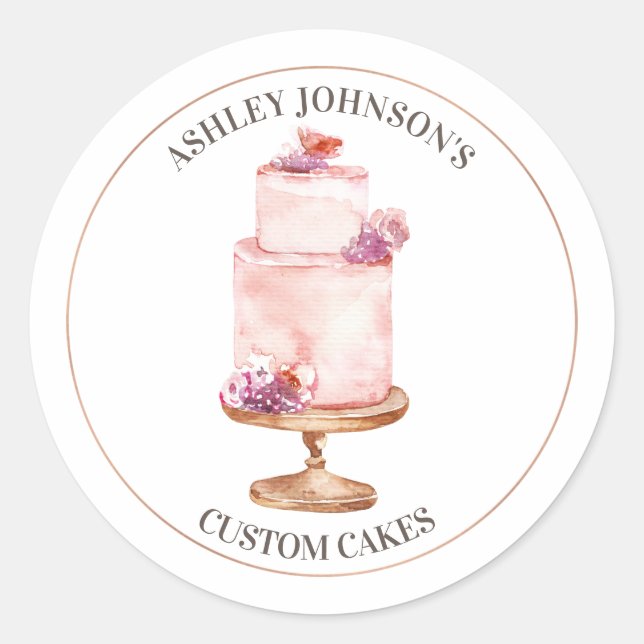 Tiered Custom Cake Business Sticker (Front)