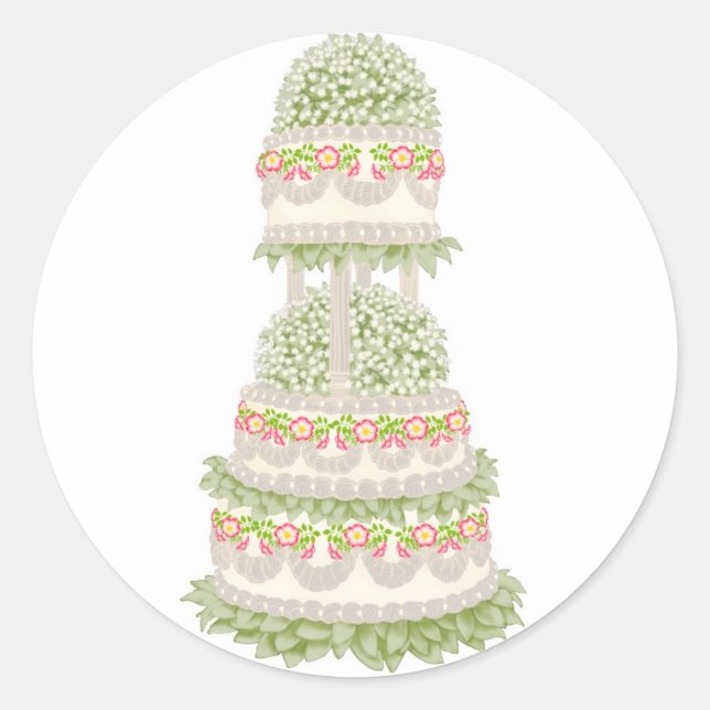 Tiered Floral Party Cake Sticker (Front)