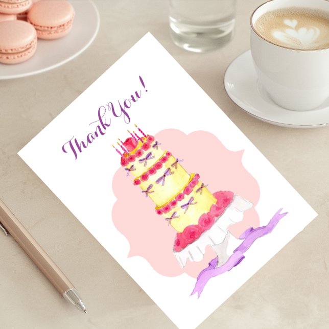 Tiered Flower Cake Thank You Card (Creator Uploaded)