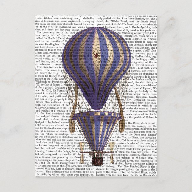 Tiered Hot Air Balloon Blue Postcard (Front)