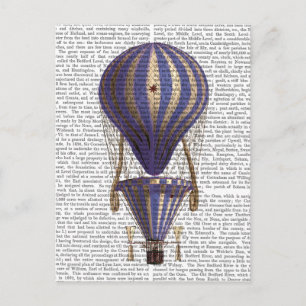 Tiered Hot Air Balloon Blue Postcard