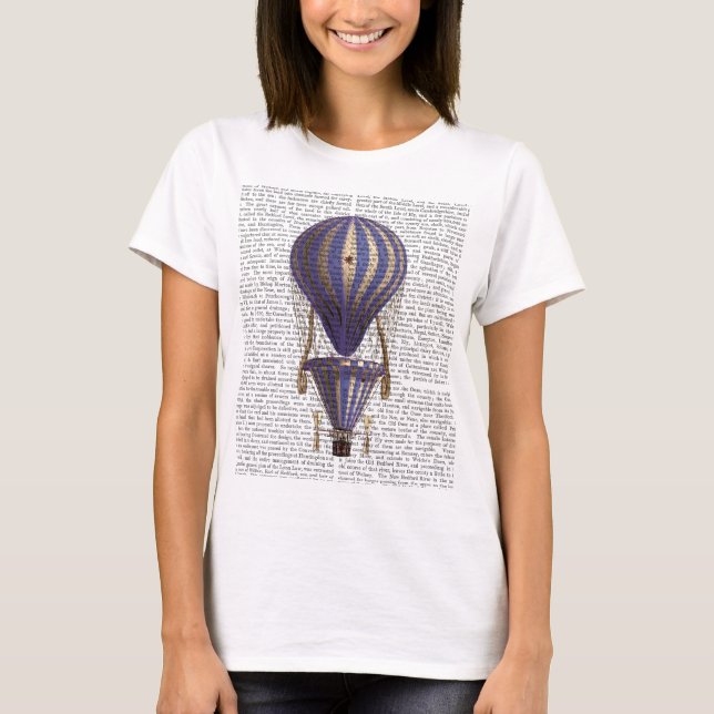 Tiered Hot Air Balloon Blue T-Shirt (Front)