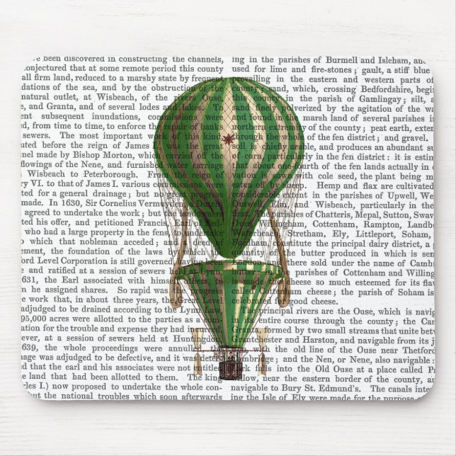 Tiered Hot Air Balloon Green Mouse Pad (Front)
