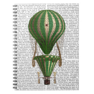Tiered Hot Air Balloon Green Notebook
