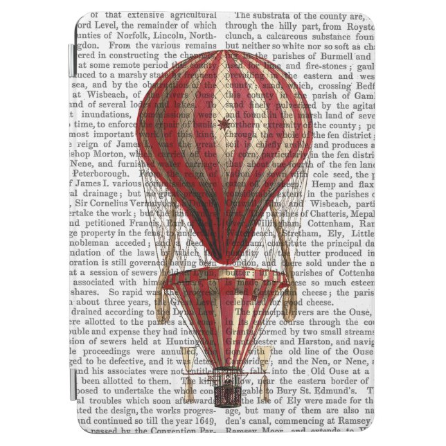 Tiered Hot Air Balloon Print Red iPad Air Cover (Front)