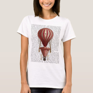 Tiered Hot Air Balloon Print Red T-Shirt