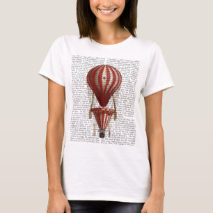 Tiered Hot Air Balloon Print Red T-Shirt