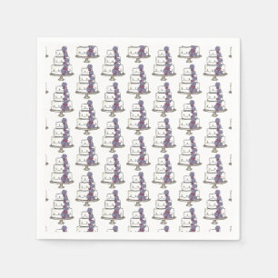 Tiered Purple Floral Wedding Cake Bridal Shower Napkins