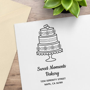 Tiered Wedding Cake Bakery Address Rubber Stamp
