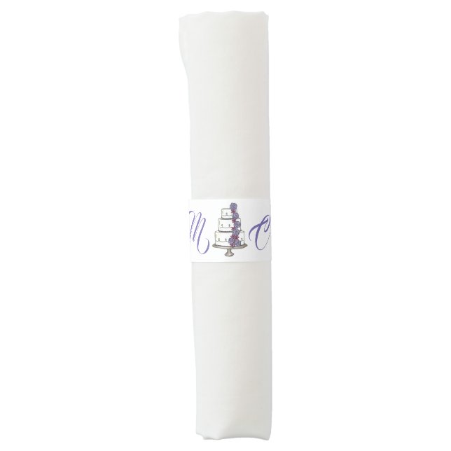 Tiered Wedding Cake Bridal Shower Anniversary Napkin Bands (Front)