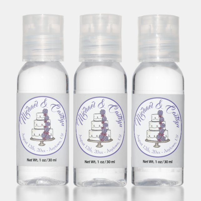 Tiered Wedding Cake Bridal Shower Engagement Hand Sanitizer (Set)