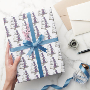 Tiered Wedding Cake Bridal Shower Engagement Wrapping Paper