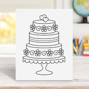 Tiered Wedding Cake Coloring Page Poster