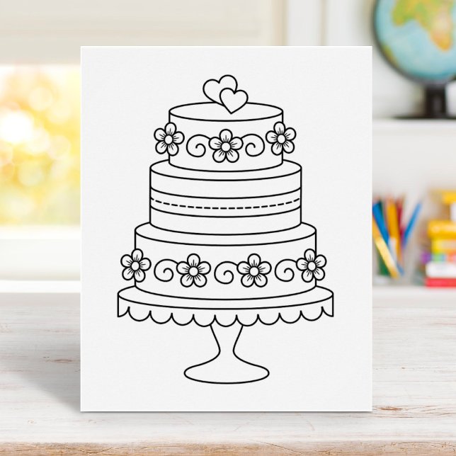 Tiered Wedding Cake Coloring Page Poster (Creator Uploaded)