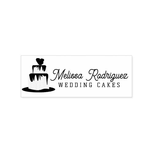 Tiered Wedding Cake Wedding Baker Script  Logo Rubber Stamp