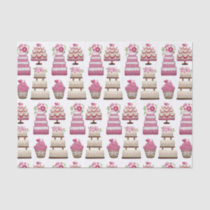 Tiered Wedding Cakes Cute Pattern Tissue Paper