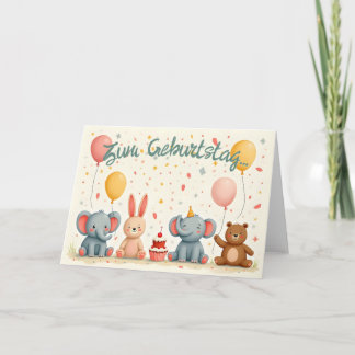 Tierische Freunde im Partyzauber Card