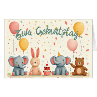 Tierische Freunde im Partyzauber Card