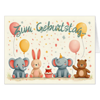 Tierische Freunde im Partyzauber Card