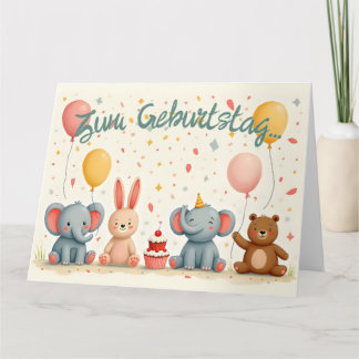 Tierische Freunde im Partyzauber Card