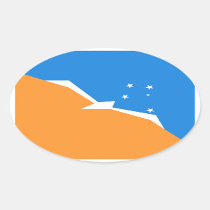 Tierra Del Fuego Flag. Patagonia, Argentina Oval Sticker