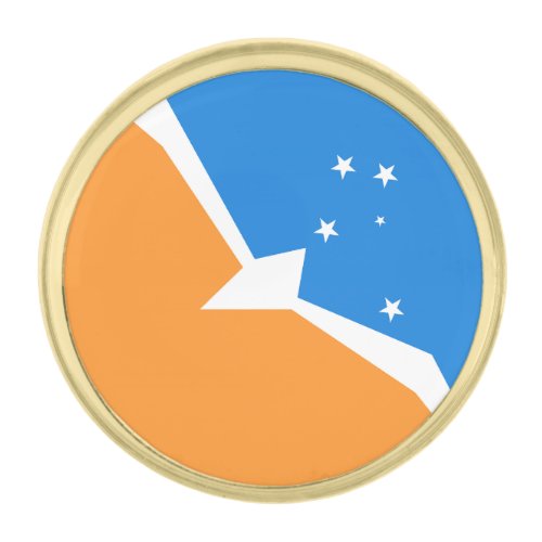 Tierra del Fuego Gold Finish Lapel Pin