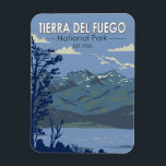 Tierra Del Fuego National Park Argentina Vintage Magnet<br><div class="desc">Tierra Del Fuego National Park vector art design. It is a national park on the Argentine part of the island of Tierra del Fuego.</div>