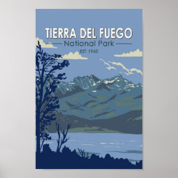 Tierra Del Fuego National Park Argentina Vintage Poster