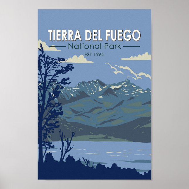 Tierra Del Fuego National Park Argentina Vintage Poster (Front)