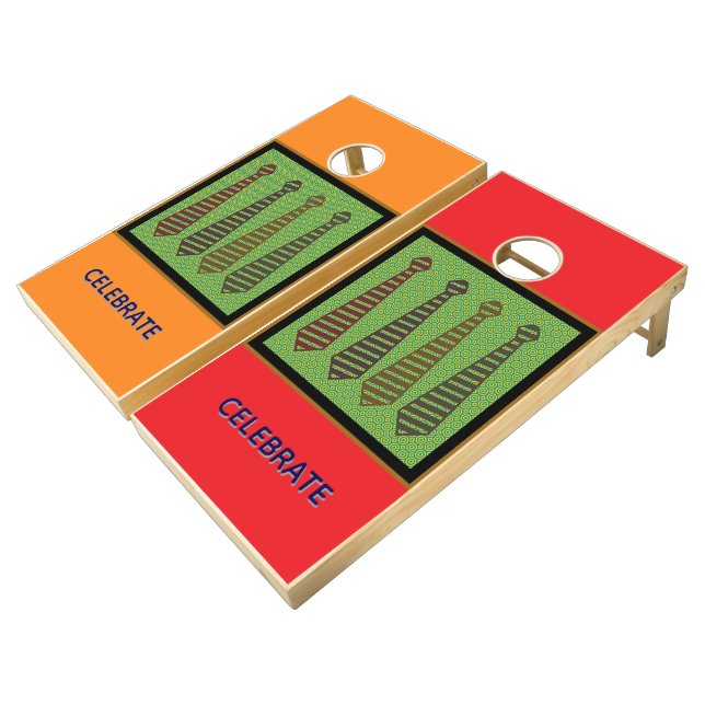 Ties For Guys Celebrate  Cornhole Set (Angled)