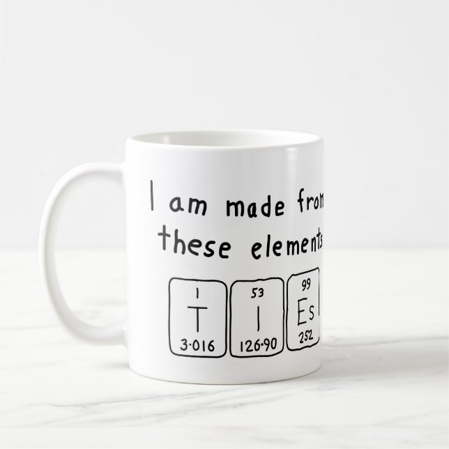 Ties periodic table name mug (Left)