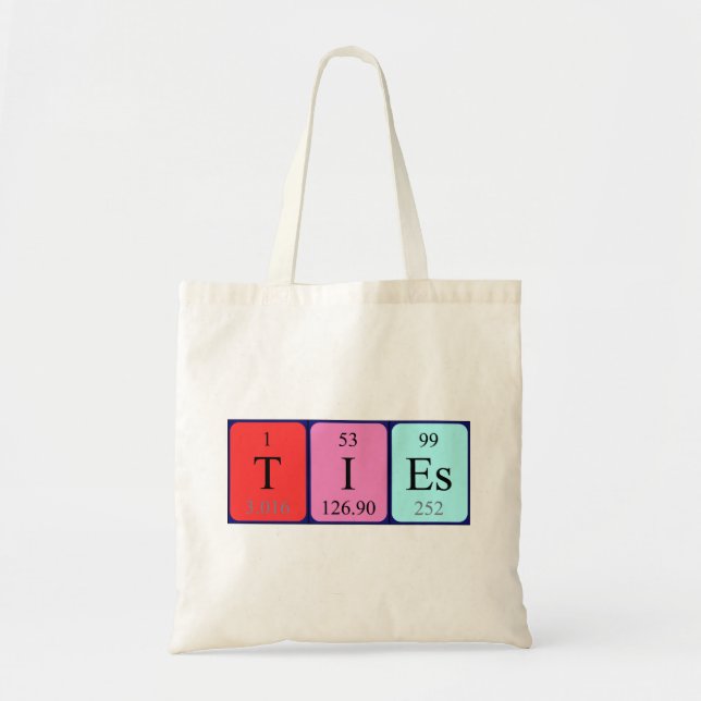 Ties periodic table name tote bag (Front)