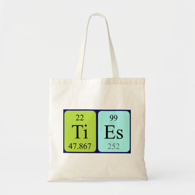 Ties periodic table name tote bag (Front)