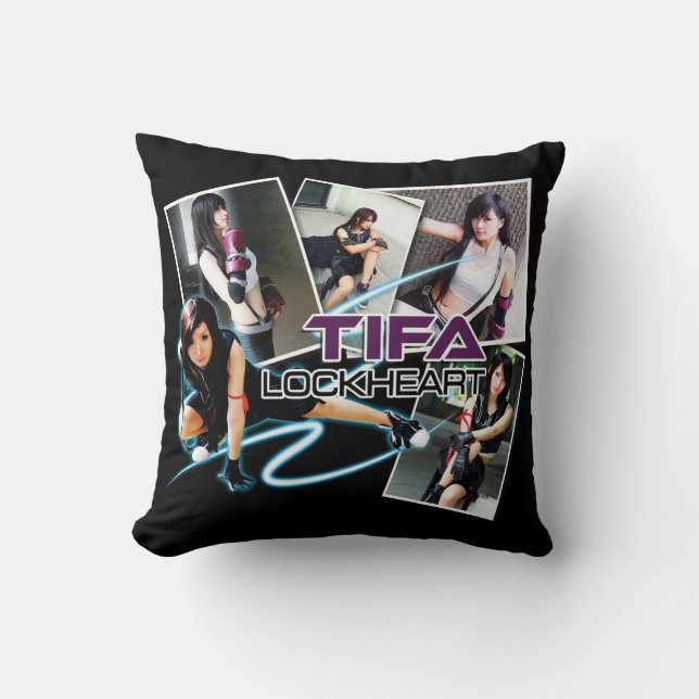 Tifa LockHeart Black Pillow (Front)