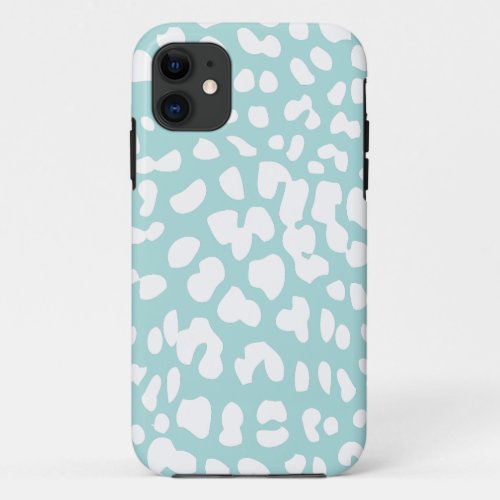 Tifany Blue and White Leopard Print iPhone 5 Case