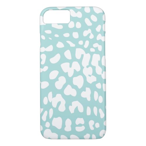 Tifany Blue and White Leopard Print iPhone 7 Case