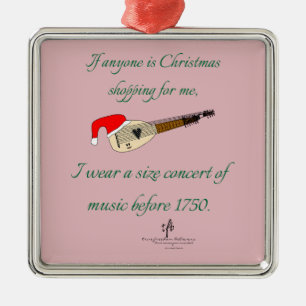 TIff Theorbo Christmas Shopping Premium Sq. Metal Ornament
