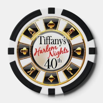Tiffany 40th Harlem Vegas Casino Chip-gold Poker Chips by glamprettyweddings at Zazzle