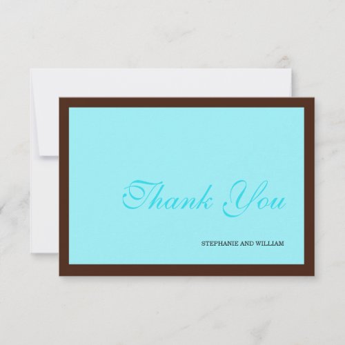 Tiffany and Brown Wedding Thank You Card