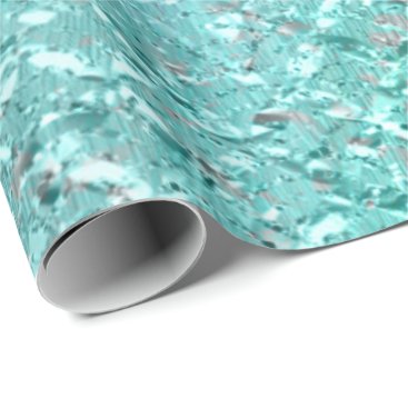 Tiffany Aqua Ocean Turquoise Gray Glass Crystal Wrapping Paper Tiffany Aqua Ocean Turquoise Gray Glass Crystal Wrapping Paper